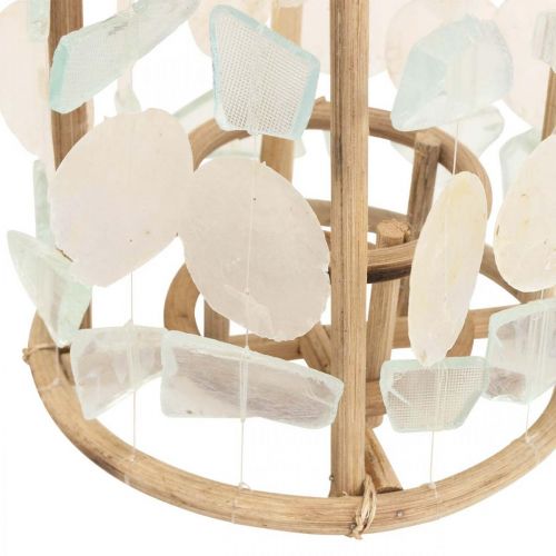 Floristik24 Farol decoración marinera Capiz madera vidrio natural Ø17.5cm H34cm