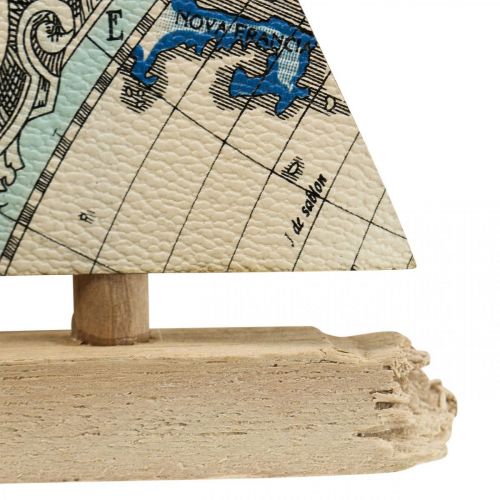 Floristik24 Decoración marítima velero barco de madera colgador decorativo pequeño H12cm 3pcs