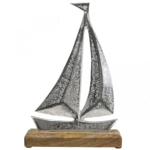 Floristik24 Decoración marítima, velero decorativo de metal, barco decorativo H26cm