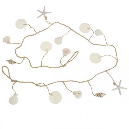 Artículo Guirnalda de decoración marinera decoración de pared guirnalda de conchas 130cm