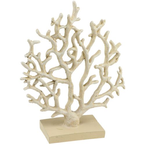 Floristik24 Decoración de mesa marítima coral beige decorativo coral poliresina Al. 20 cm