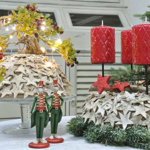 Floristik24 Ratón navideño con figura decorativa, ratón de uniforme 6 × 4,5 × Al 14,5 cm 2 piezas