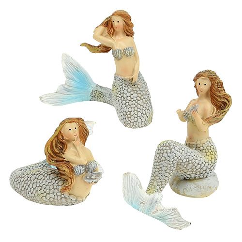 Floristik24 Figura para decorar Mermaid Blue 6cm - 9,5cm 3 piezas