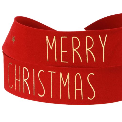 Artículo Cinta decorativa Feliz Navidad oro rojo A40mm L5m
