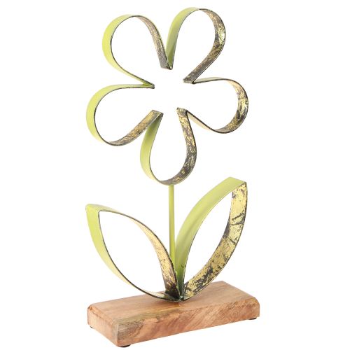 Floristik24 Soporte decorativo de flores de metal verde primaveral dorado Al. 35 cm