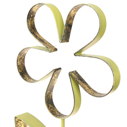 Floristik24 Soporte decorativo de flores de metal verde primaveral dorado Al. 35 cm