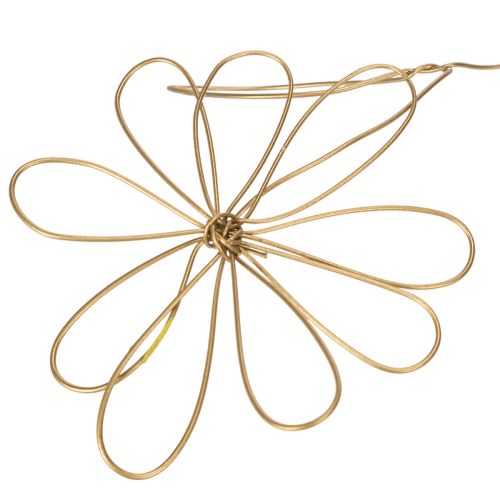 Artículo Guirnalda de flores de metal, alambre para corona de flores, decoración de verano, decoración de pared, dorado, 110 cm