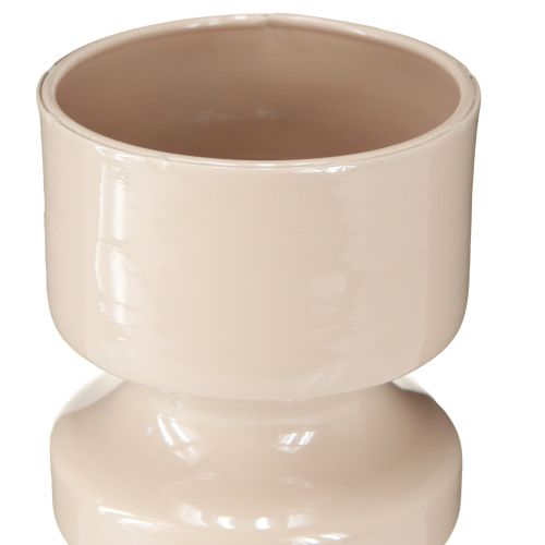 Artículo Jarrón de flores de metal esmaltado en marrón capuchino Ø9cm H17.5cm