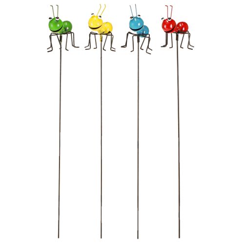 Artículo Hormiga decorativa de metal en palo para jardín, 46 cm, 4 unidades