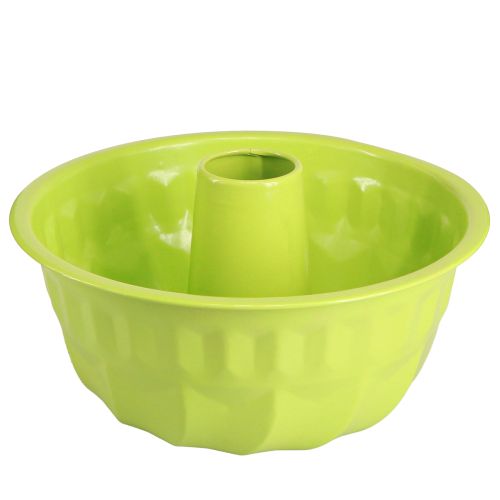 Floristik24 Molde decorativo de metal para pasteles Gugelhupf verde manzana Ø23cm H12cm