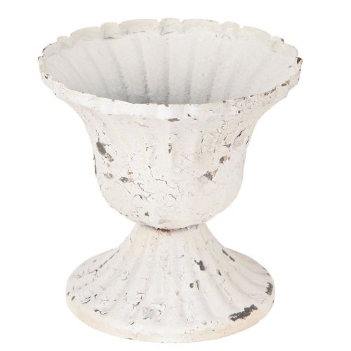 Vaso Decorativo Metal Pequeño Shabby Chic Blanco Ø8.5cm H8cm 2uds
