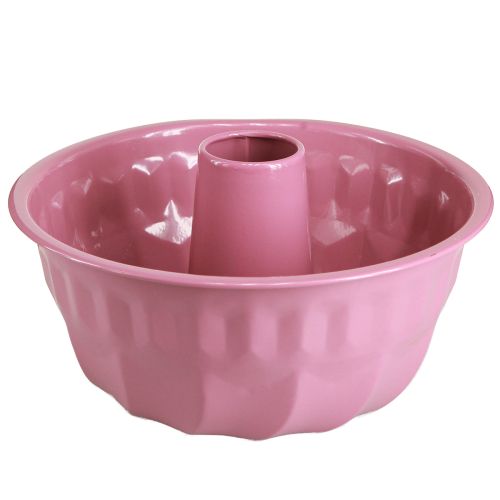 Artículo Cuenco decorativo de metal para hornear Gugelhupf rosa Ø23cm H12cm
