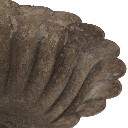 Artículo Cuenco decorativo de metal con pie copa marrón gris antiguo Ø12cm H18cm