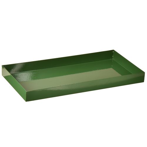 Bandeja decorativa metálica rectangular bandeja metálica verde 30×15cm