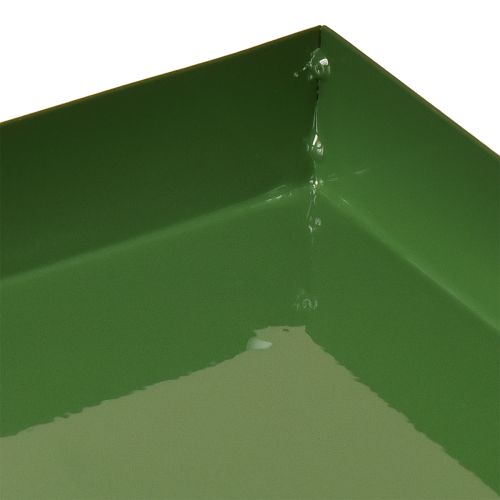Artículo Bandeja decorativa metálica rectangular bandeja metálica verde 30×15cm