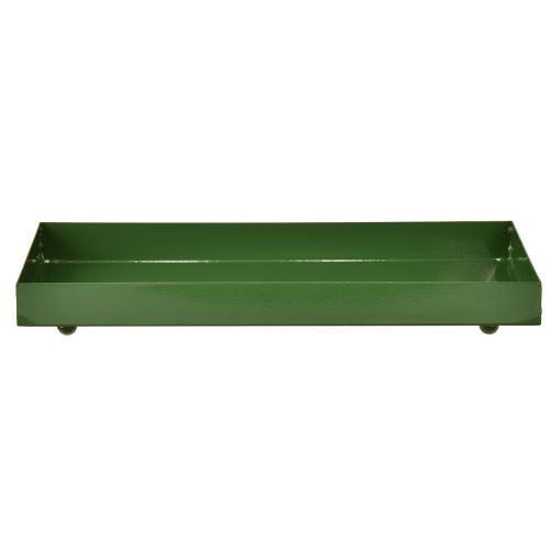 Artículo Bandeja decorativa metálica rectangular bandeja metálica verde 30×15cm