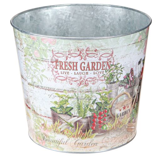Floristik24 Maceta de metal para jardín, colorida, vintage, 18 cm de alto