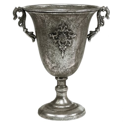 Taza de metal plata envejecida Ø20.0cm H30cm