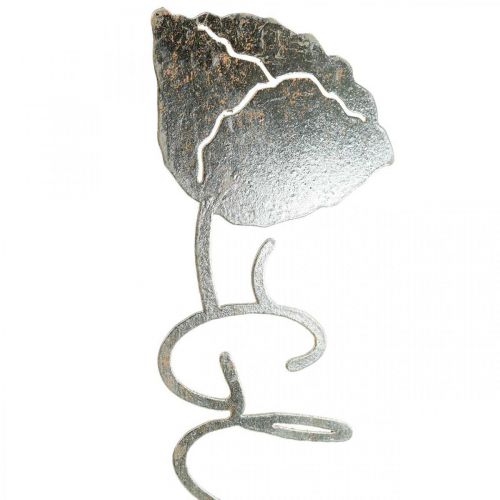 Floristik24 Soporte de madera con flores decorativas de metal con texto "Happiness" Al. 40 cm