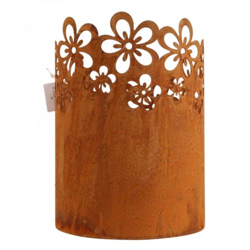 Floristik24 Linterna decorativa de metal herrumbre maceta de metal Ø12cm H17cm