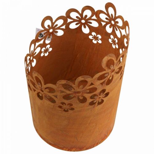 Floristik24 Linterna decorativa de metal herrumbre maceta de metal Ø16cm H23cm