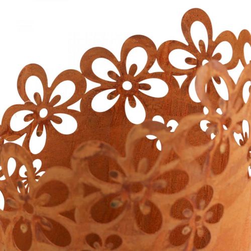 Floristik24 Linterna decorativa de metal herrumbre maceta de metal Ø16cm H23cm