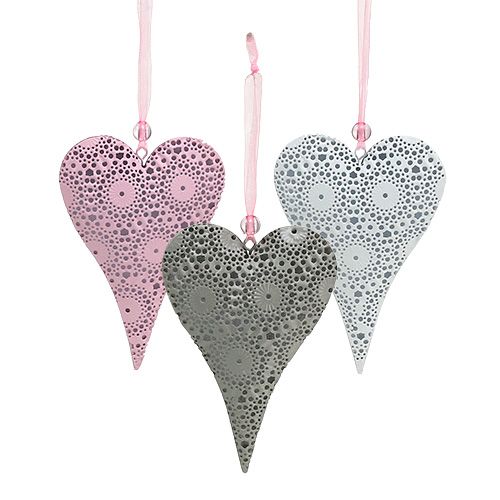 Percha de metal tipo corazón. 12cm 6pcs