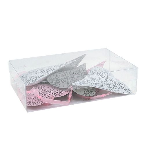 Floristik24 Percha de metal tipo corazón. 12cm 6pcs
