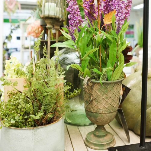 Floristik24 Copa de metal para plantar, copa con asas, jardinera Ø25cm H43cm