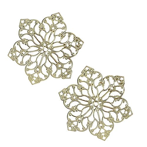 Flor de metal con adorno Ø5,5cm oro 24pcs | Floristik24.es