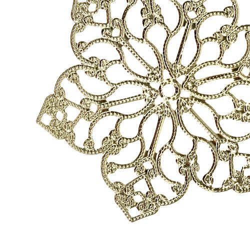Flor de metal con adorno Ø5,5cm oro 24pcs | Floristik24.es