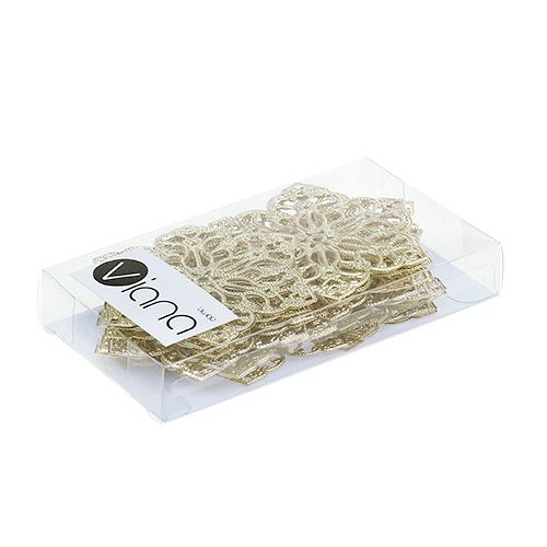 Flor de metal con adorno Ø5,5cm oro 24pcs | Floristik24.es
