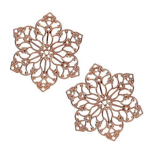 Floristik24 Flor de metal con adorno Ø5,5cm cobre 24pcs