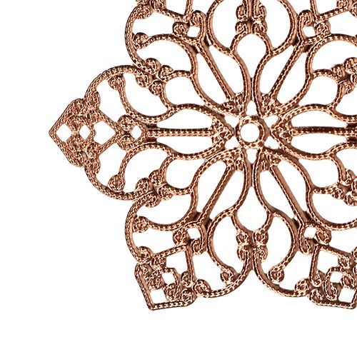 Floristik24 Flor de metal con adorno Ø5,5cm cobre 24pcs
