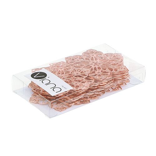 Floristik24 Flor de metal con adorno Ø5,5cm cobre 24pcs