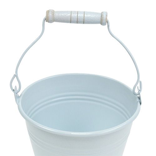 Floristik24 Cubo de metal blanco Ø12cm H10cm 8 piezas