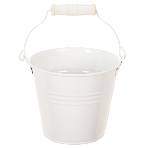 Floristik24 Cubos metálicos, blancos, Ø12cm, H10cm, 8 unidades