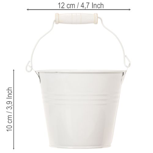 Artículo Cubos metálicos, blancos, Ø12cm, H10cm, 8 unidades