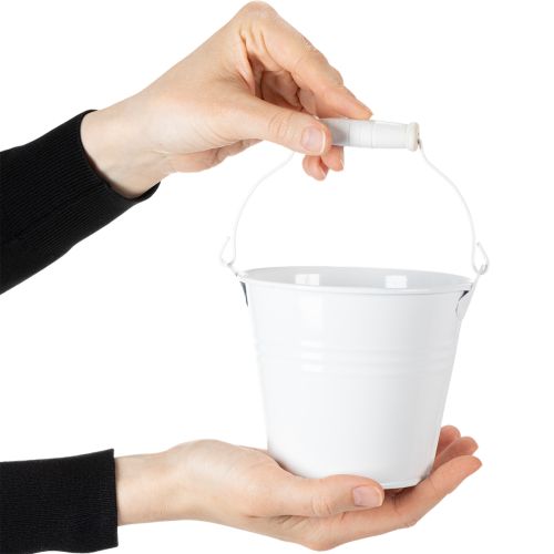 Artículo Cubos metálicos, blancos, Ø12cm, H10cm, 8 unidades