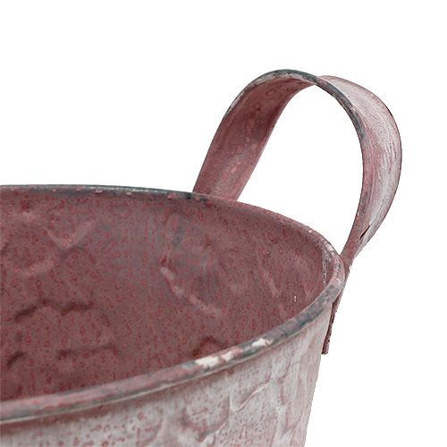 Floristik24 Cubo de metal con flores Rosa Ø15,5cm H15cm