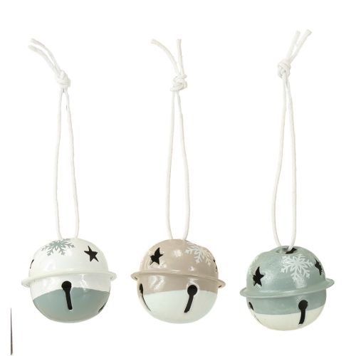 Artículo Campanas de metal Campanas de Navidad Menta Beige Ø3cm 16uds