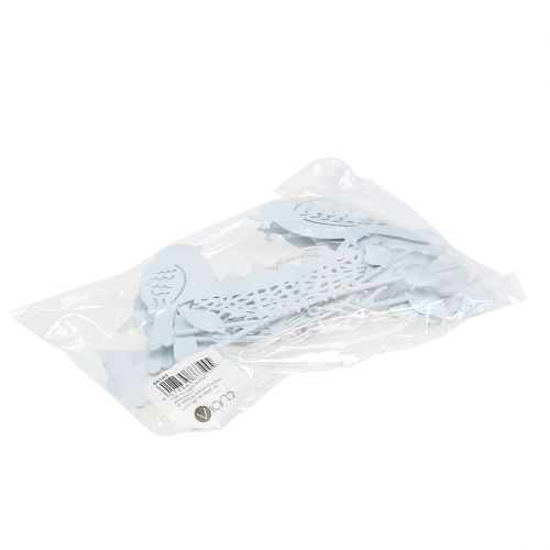 Floristik24 Percha de metal nido de pájaro con corazón Blanco 18cm 3pcs