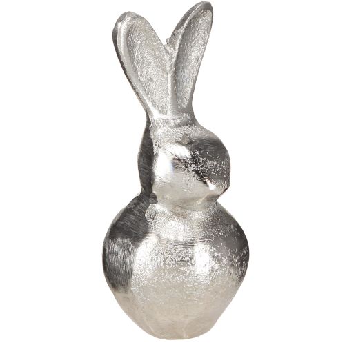 Artículo Conejito de Pascua moderno de metal Color plata 11cm 3uds