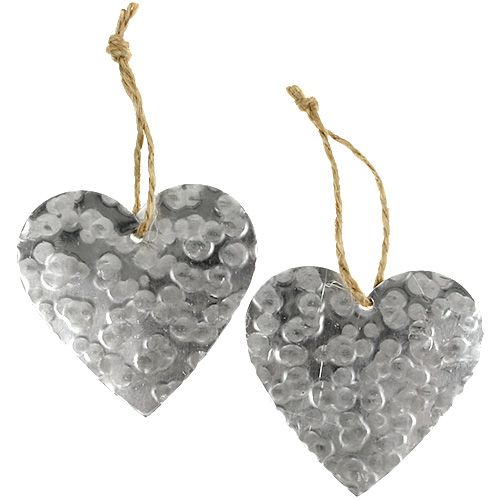 Floristik24 Corazón de metal para colgar 5,5cm 16pcs