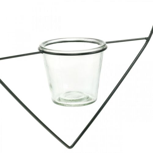 Floristik24 Farolillo corazón metal 38cm portavelas para colgar con cristal