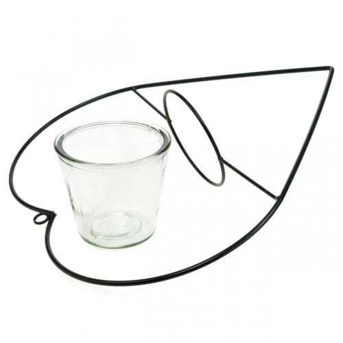 Artículo Linterna corazón metal 28cm portavelas para colgar cristal 9cm