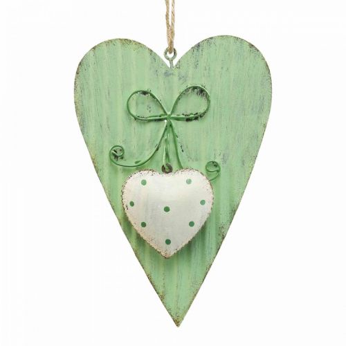 Artículo Corazón de metal, corazón decorativo para colgar, decoración de corazón H14.5cm 2pcs