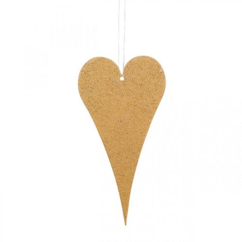 Artículo Decoración colgante ventana metal corazones, corazones decorativos para colgar beige/amarillo/naranja H15cm 6pcs