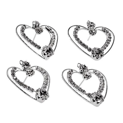 Floristik24 Corazones de metal plata 3cm 6pcs