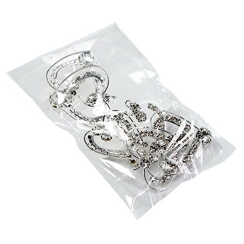 Floristik24 Corazones de metal plata 3cm 6pcs